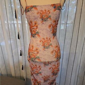 Ed Hardy Vibrant Purple and Orange Swim Coverup